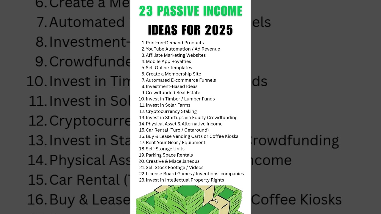 23 PASSIVE INCOME IDEAS FOR 2025 PART 1