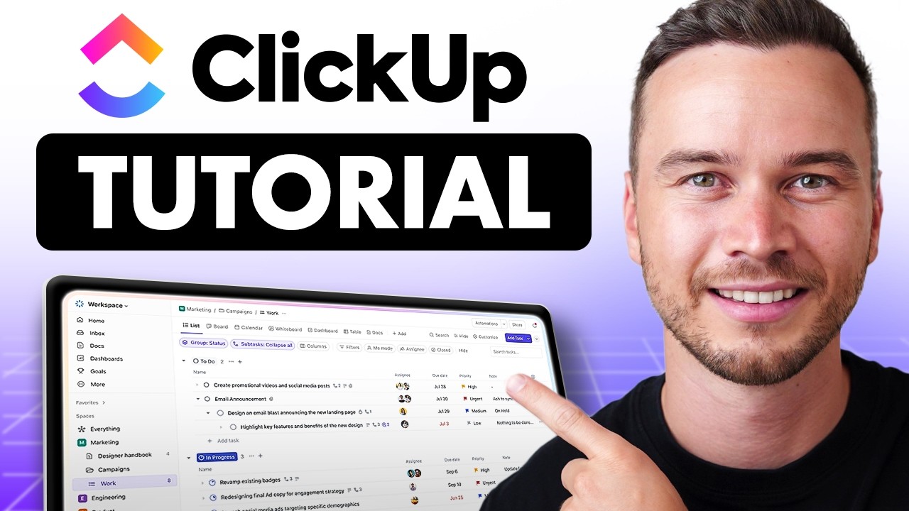 ClickUp Tutorial 2026 - How to Use ClickUp for Beginners
